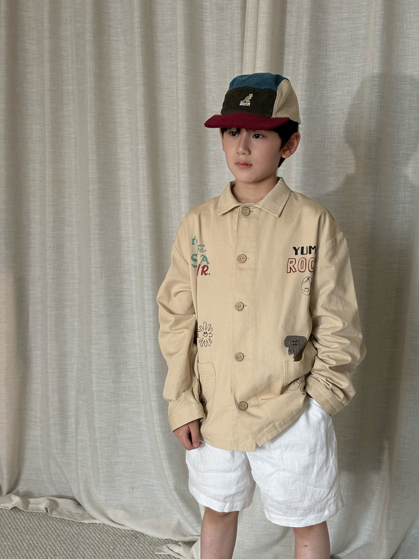 yummy&rocky | Cotton Print Long Sleeve Shirt コットン プリント 長袖シャツ【mh0020172】