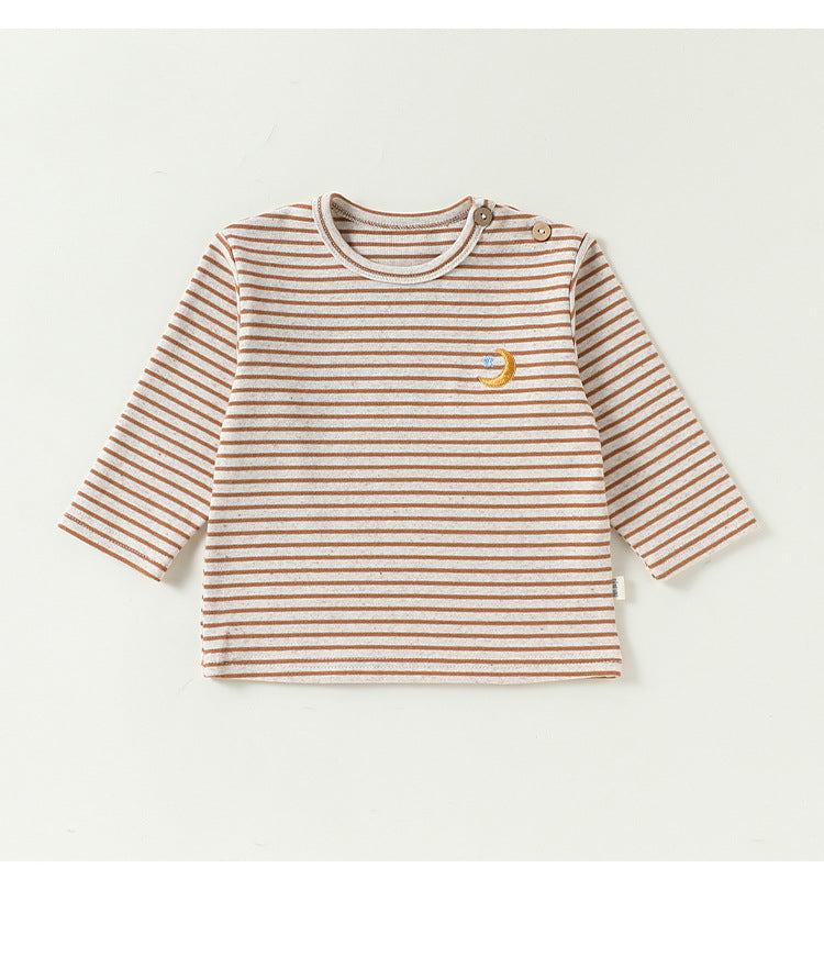 ベビー キッズ プリント ヘンリーネック 長袖Tシャツ【mh0014135】