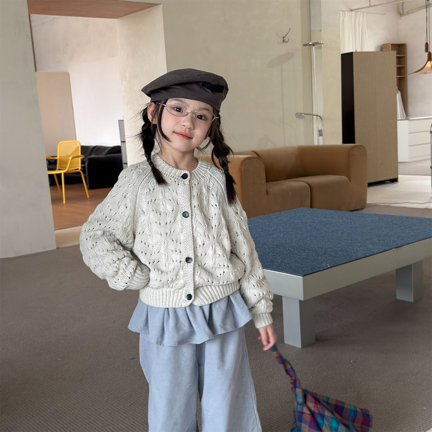 Kids' Openwork Long-Sleeve Knit Cardigan [mh0014055]