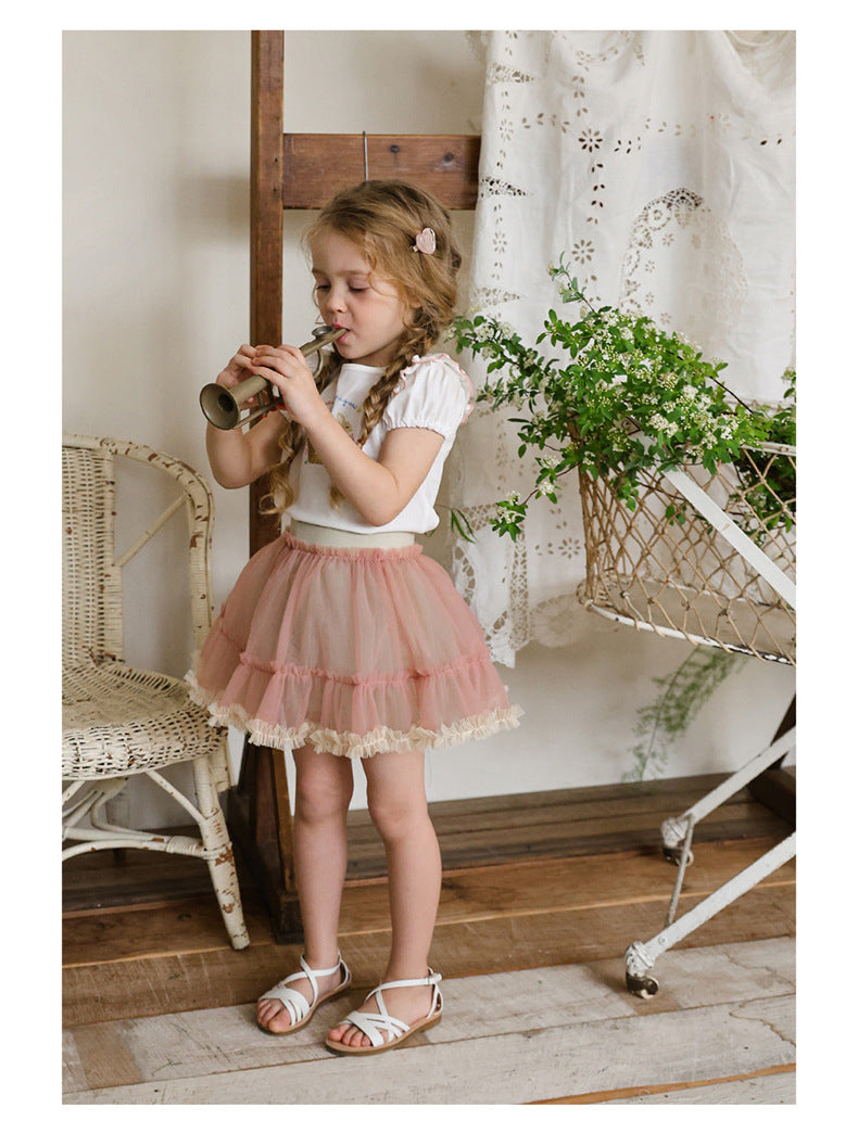 Lace Tulle Skort チュール パンツインスカート【mh0012976】
