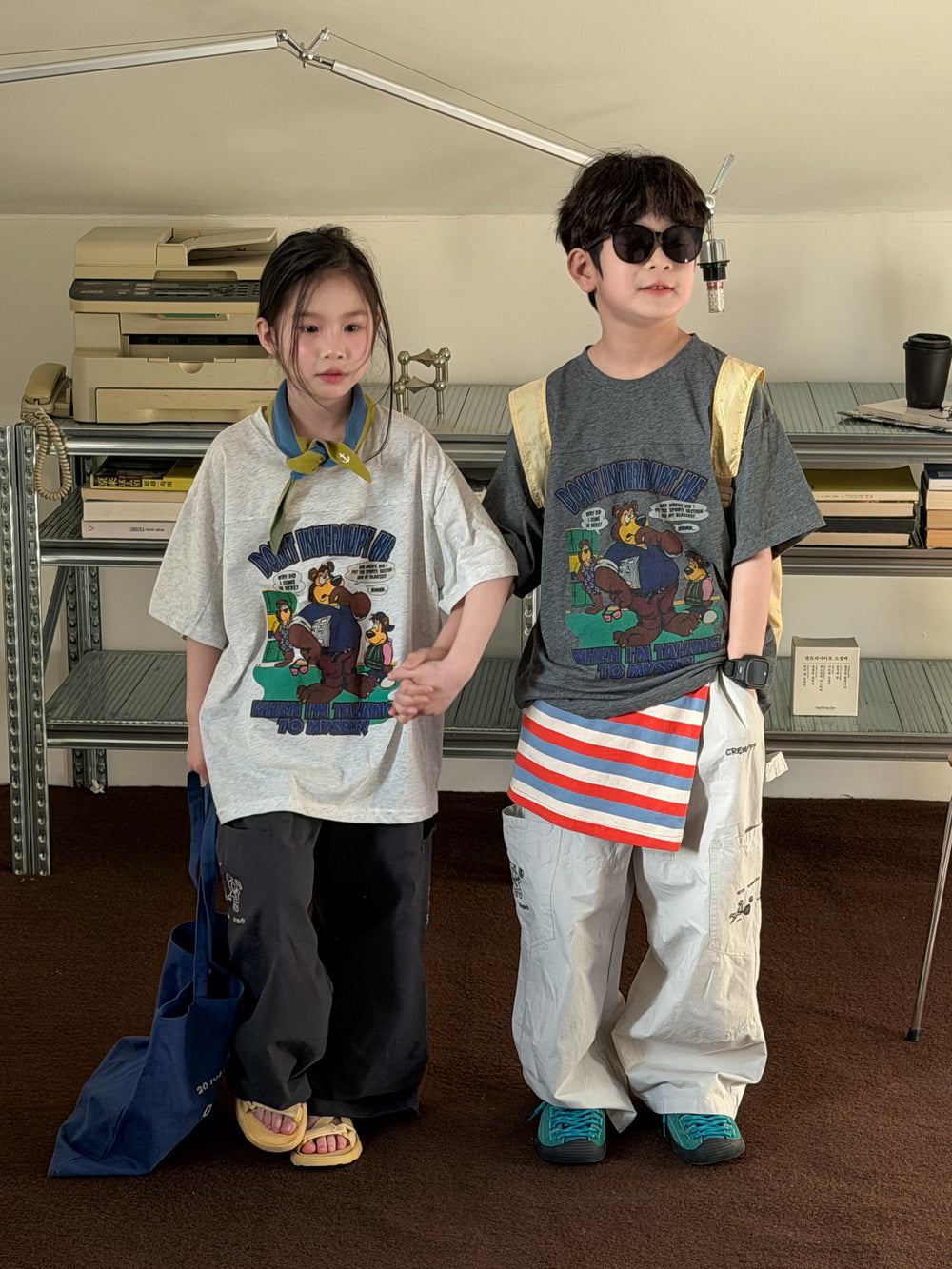 Bear Print Cotton T-shirt [mh0012510]
