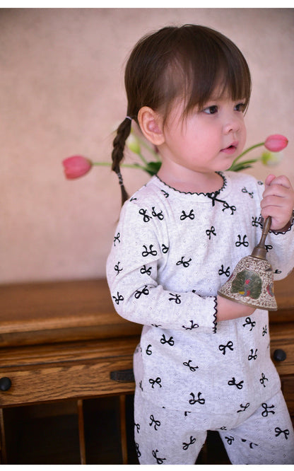 長袖パジャマセット リボン/ハートプリント【mh0011720】