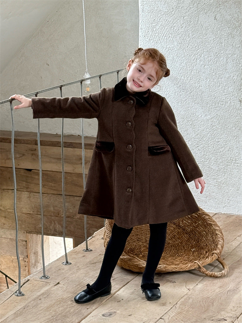 Aラインコート 襟付き ミディ丈 中綿 アウター【mh0011625】