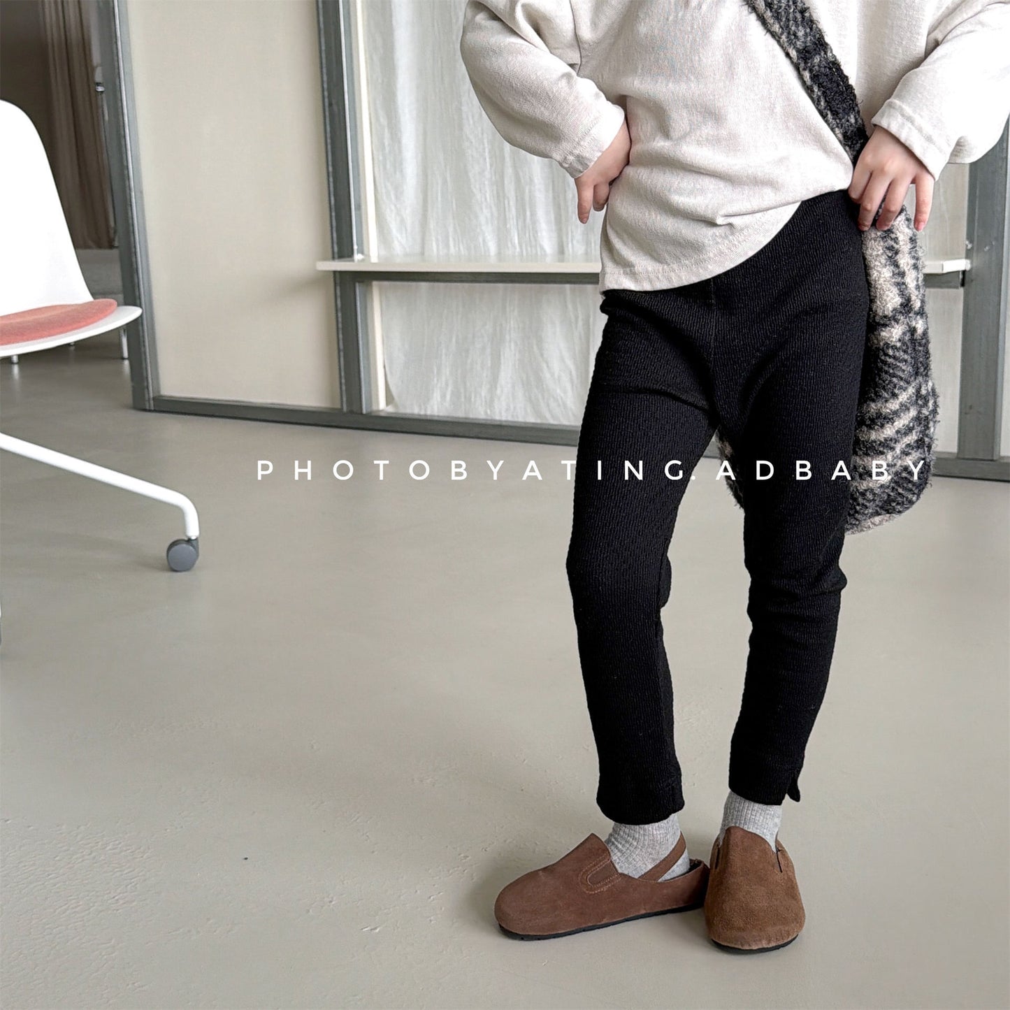 Kids' High-Waist Back Pocket Leggings Pants [mh0014051]