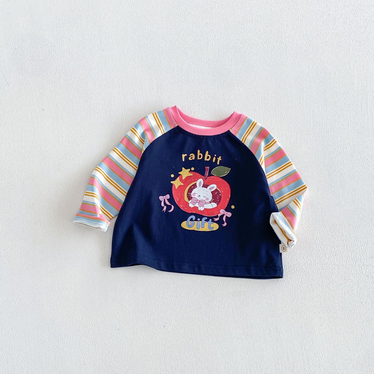 キッズ キャラクタープリント 配色ラグラン 長袖Tシャツ【mh0014040】