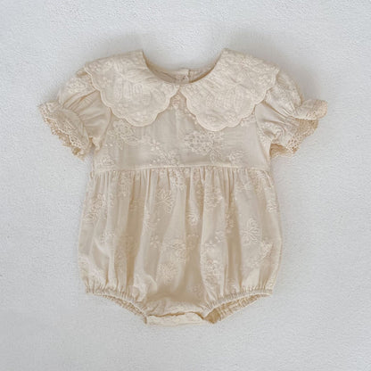 Embroidered Puff Sleeve Romper And Dress 刺繍 パフスリーブ ロンパース ワンピース【mh0013166】