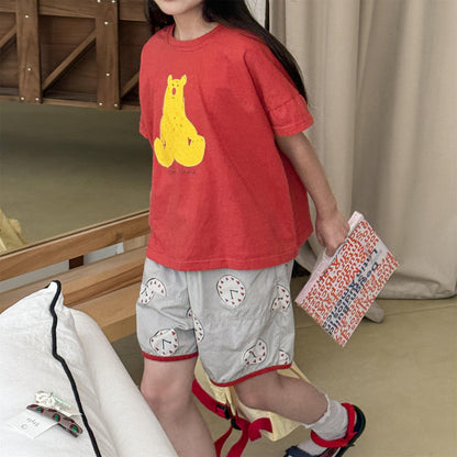 Dog Clock Graphic Cotton Shorts グラフィック ショートパンツ【mh0012649】