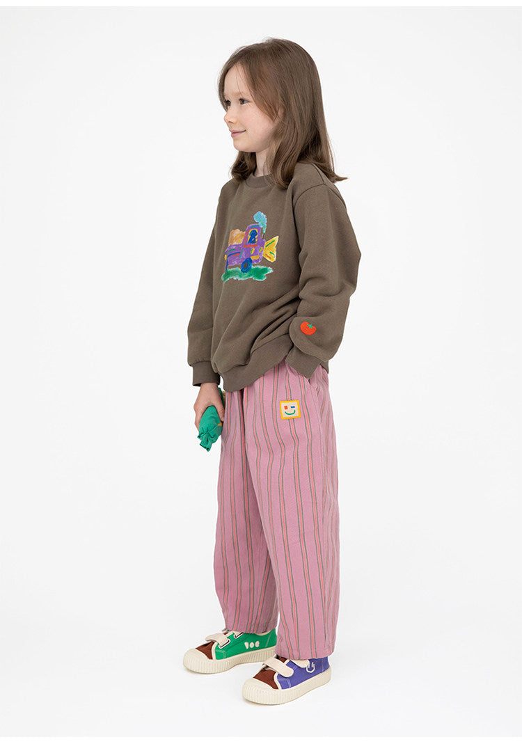 Pantalones cónicos a rayas para niños, estilo casual [mh0014198]