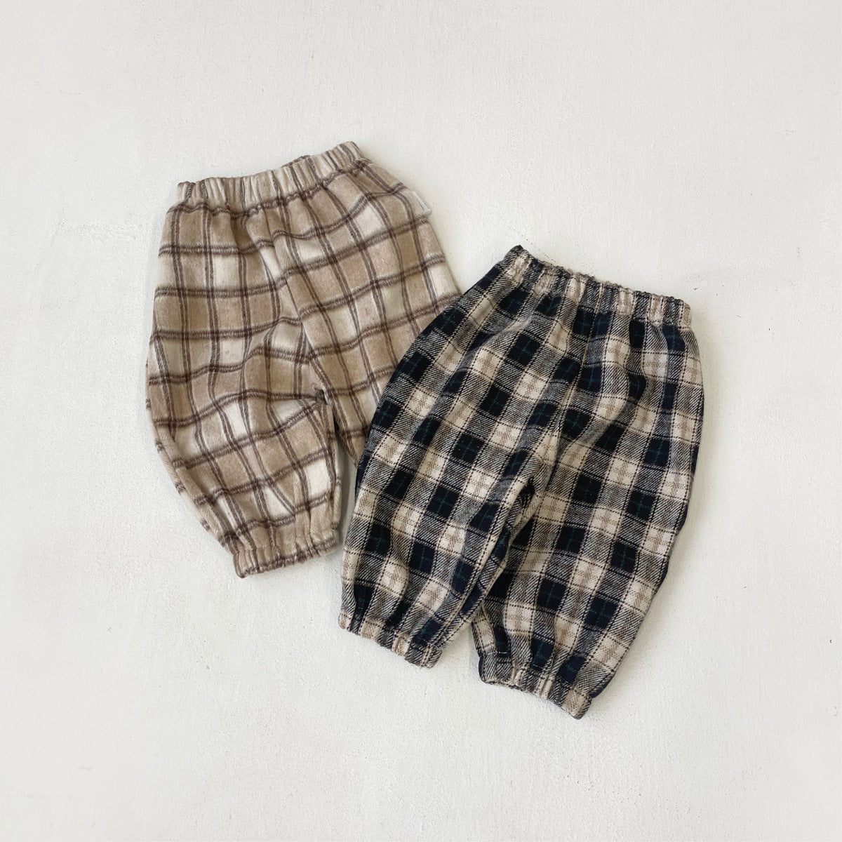 チェックパンツ 裏起毛 ゆったり バルーンシルエット カジュアル ボトムス【mh0011632】