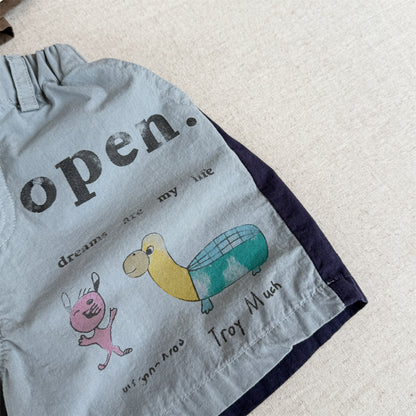 Graphic Letter Print Shorts