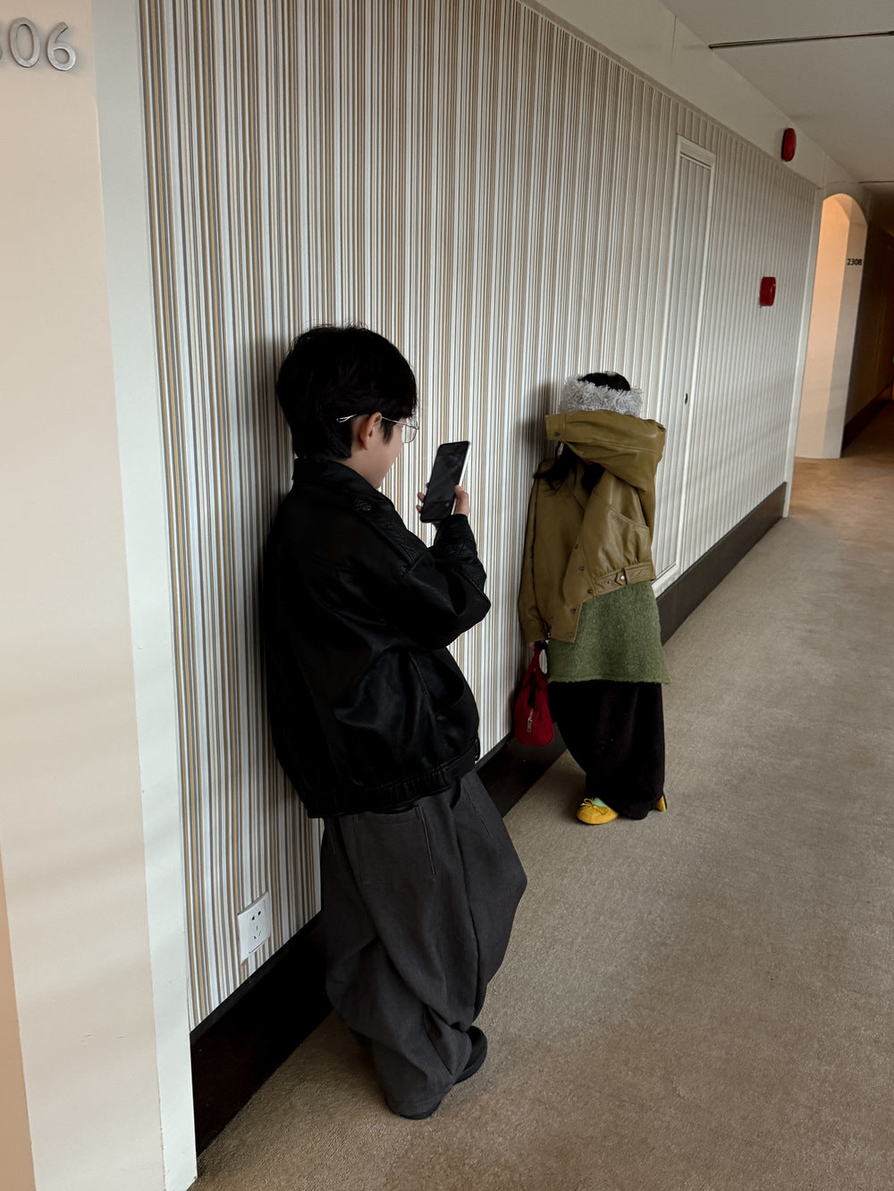 フェイクレザージャケット キッズ  厚手 ラペル モード ライダース【mh0011668】