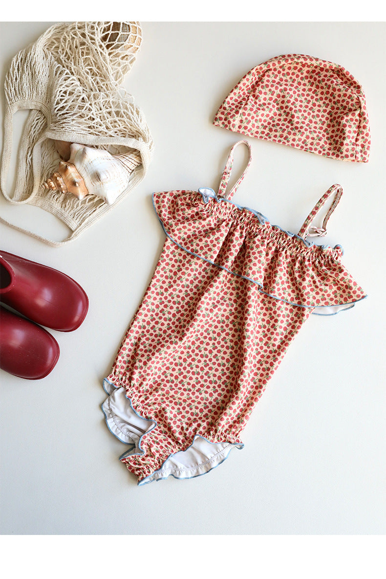 UPF50 Plus Cherry Heart Printed One-piece チェリー ハート 水着【mh0012595】