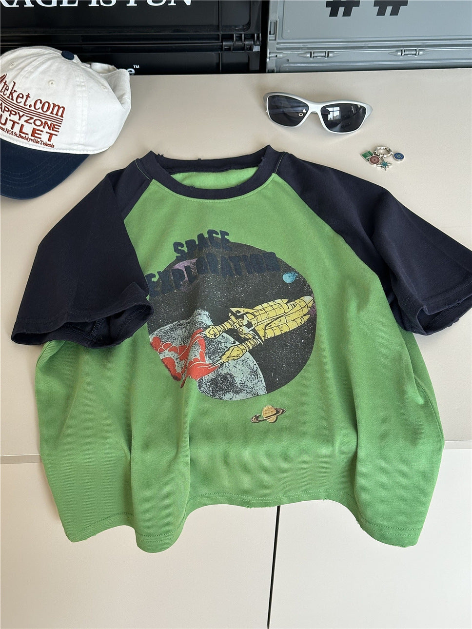 Space Explorer Raglan T-shirt ラグラン 宇宙 Tシャツ【mh0012944】