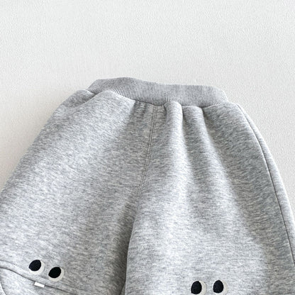 Kids' Smile Embroidered Brushed-Lining Joggers [mh0014776]