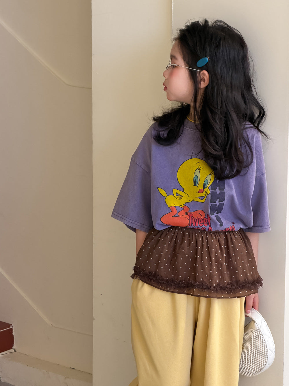 Bird Print Cotton T-shirt バード プリント 半袖Tシャツ【mh0012513】