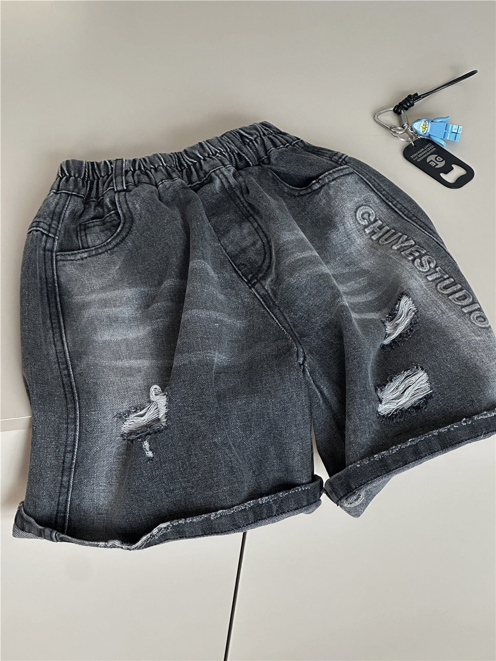 Letter Denim Shorts ロゴ デニムハーフパンツ【mh0012961】
