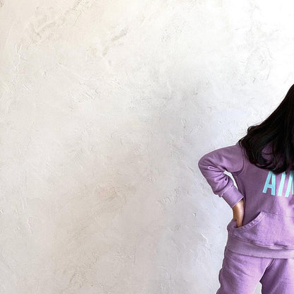 Letter Print Hooded Sweatshirt Set ロゴ パーカー セットアップ【mh0012612】