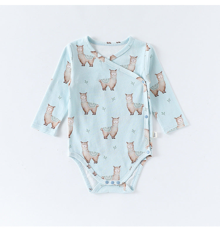 長袖肌着ロンパース/パンツ アニマル/星月プリント ボディスーツ【mh0011724】