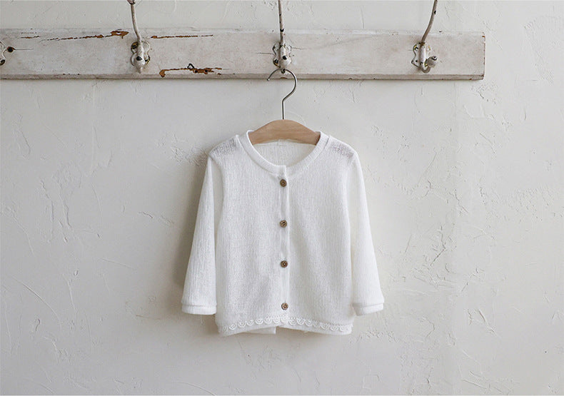 Lace Trim Knit Cardigan Openwork Summer Cardigan [mh0012984]