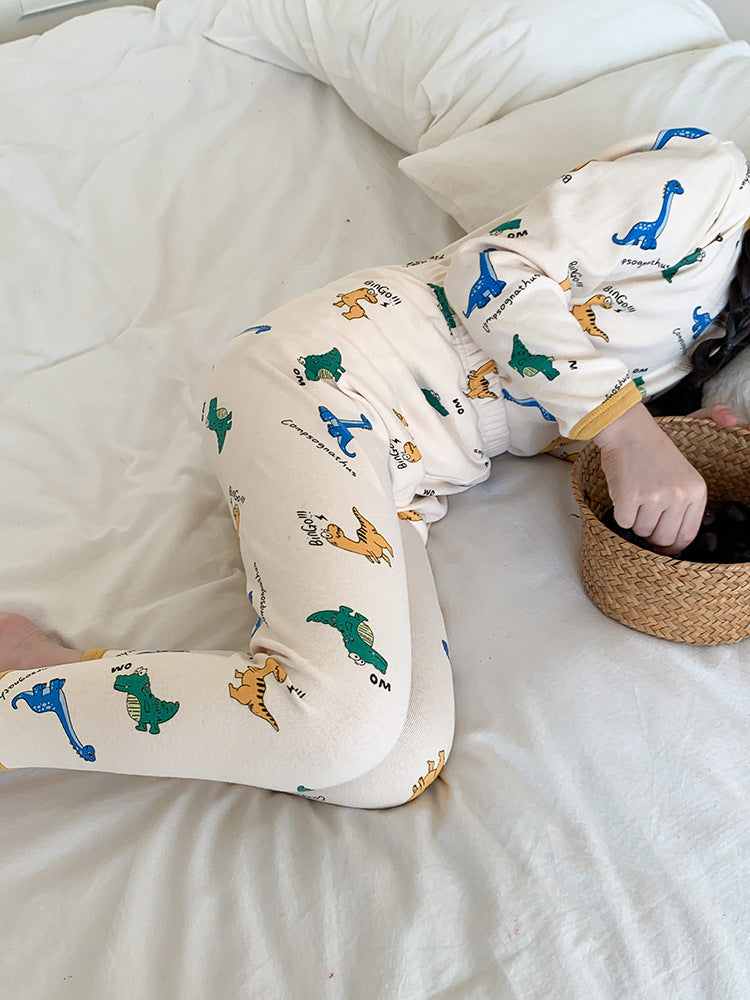 Long Sleeve Printed Pajamas 長袖 プリント パジャマ セット【mh0012243】