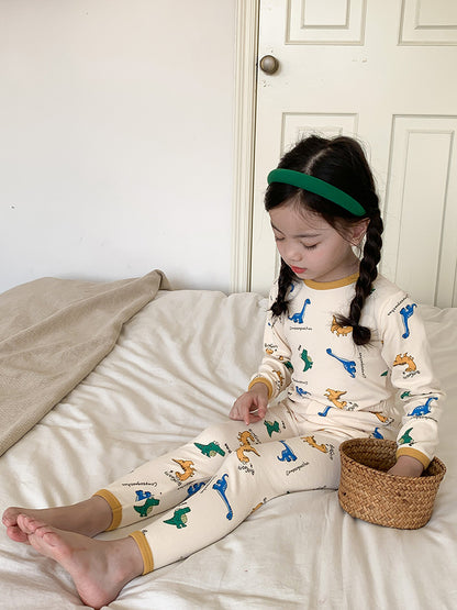 Long Sleeve Printed Pajamas 長袖 プリント パジャマ セット【mh0012243】