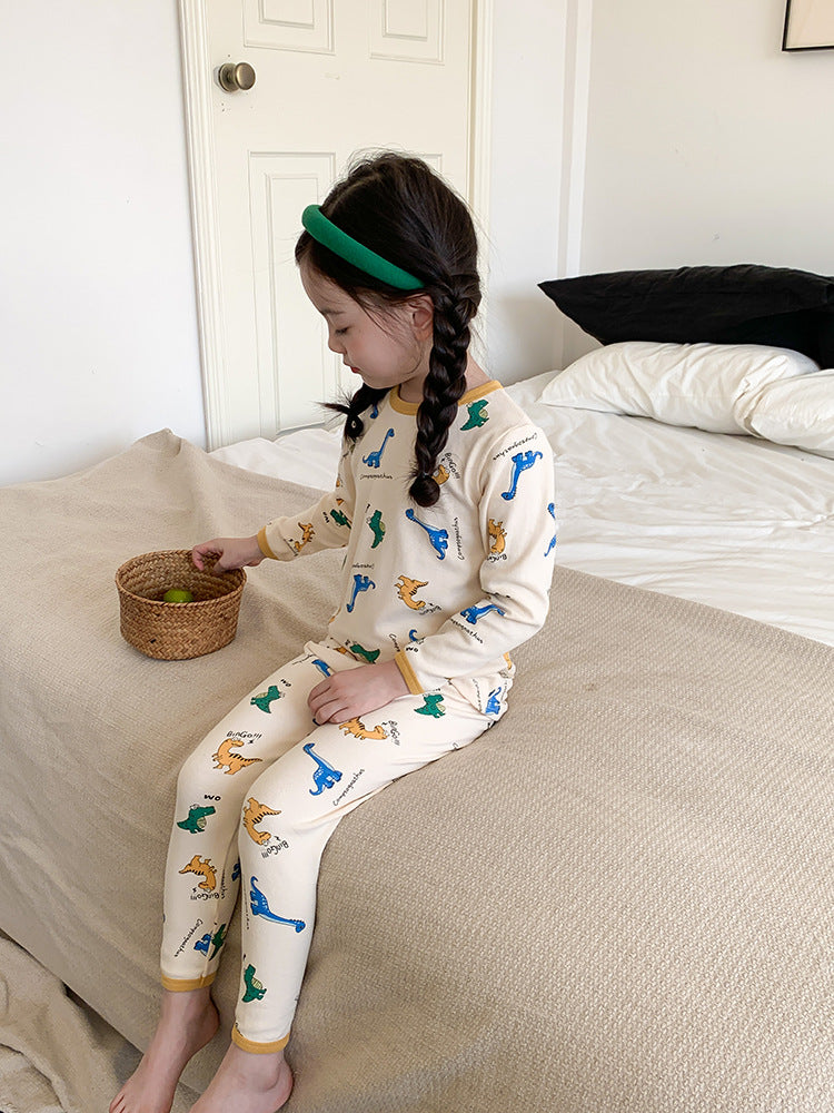 Long Sleeve Printed Pajamas 長袖 プリント パジャマ セット【mh0012243】