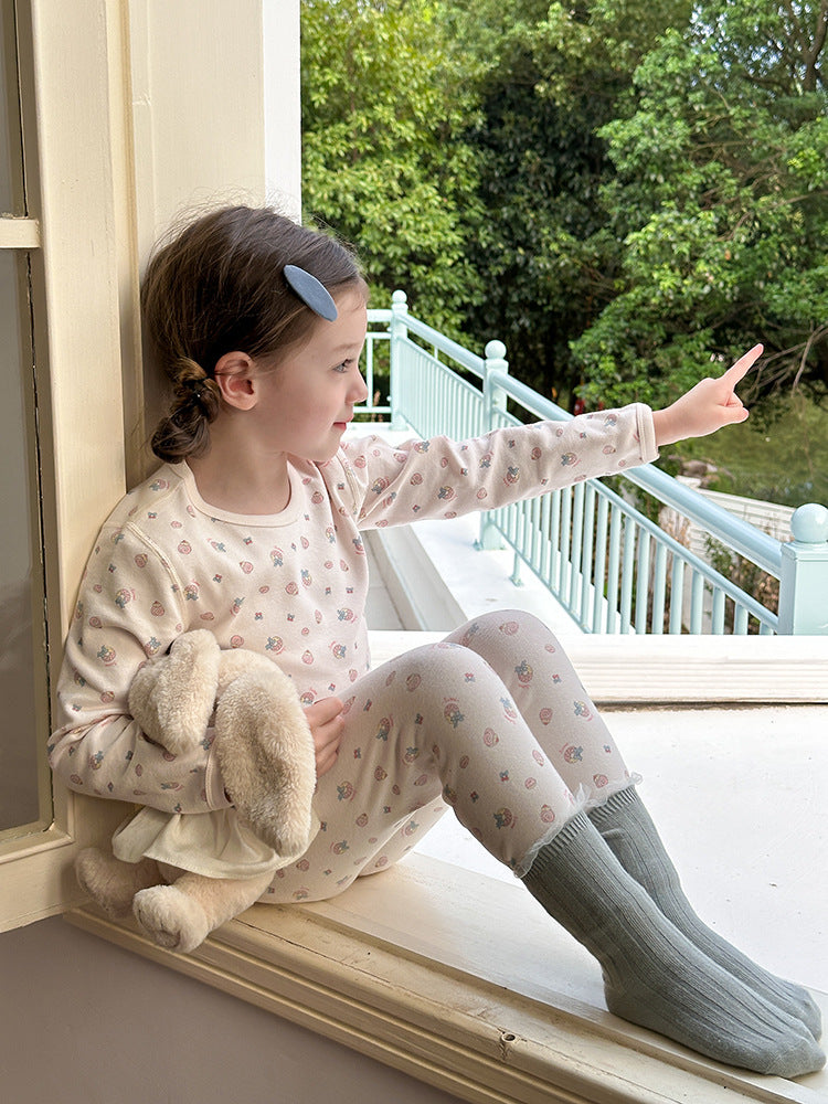 Long Sleeve Printed Pajama Set 長袖 プリント パジャマ セット【mh0012244】