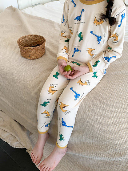 Long Sleeve Printed Pajamas 長袖 プリント パジャマ セット【mh0012243】