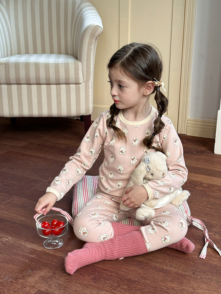 Long Sleeve Printed Pajama Set 長袖 プリント パジャマ セット【mh0012244】