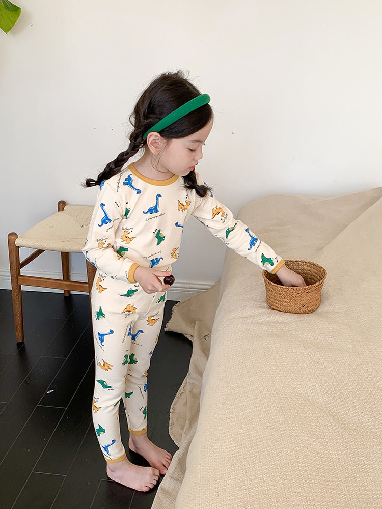 Long Sleeve Printed Pajamas 長袖 プリント パジャマ セット【mh0012243】