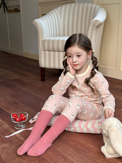 Long Sleeve Printed Pajama Set 長袖 プリント パジャマ セット【mh0012244】