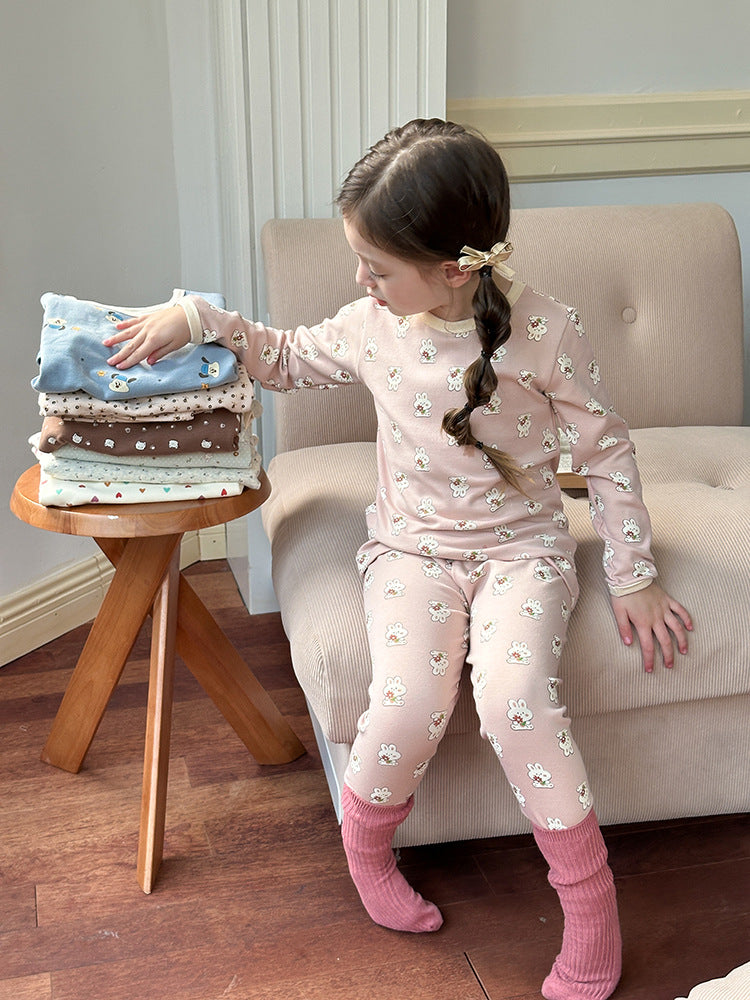 Long Sleeve Printed Pajama Set 長袖 プリント パジャマ セット【mh0012244】