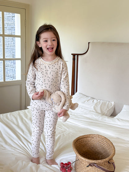 Long Sleeve Printed Pajama Set 長袖 プリント パジャマ セット【mh0012244】