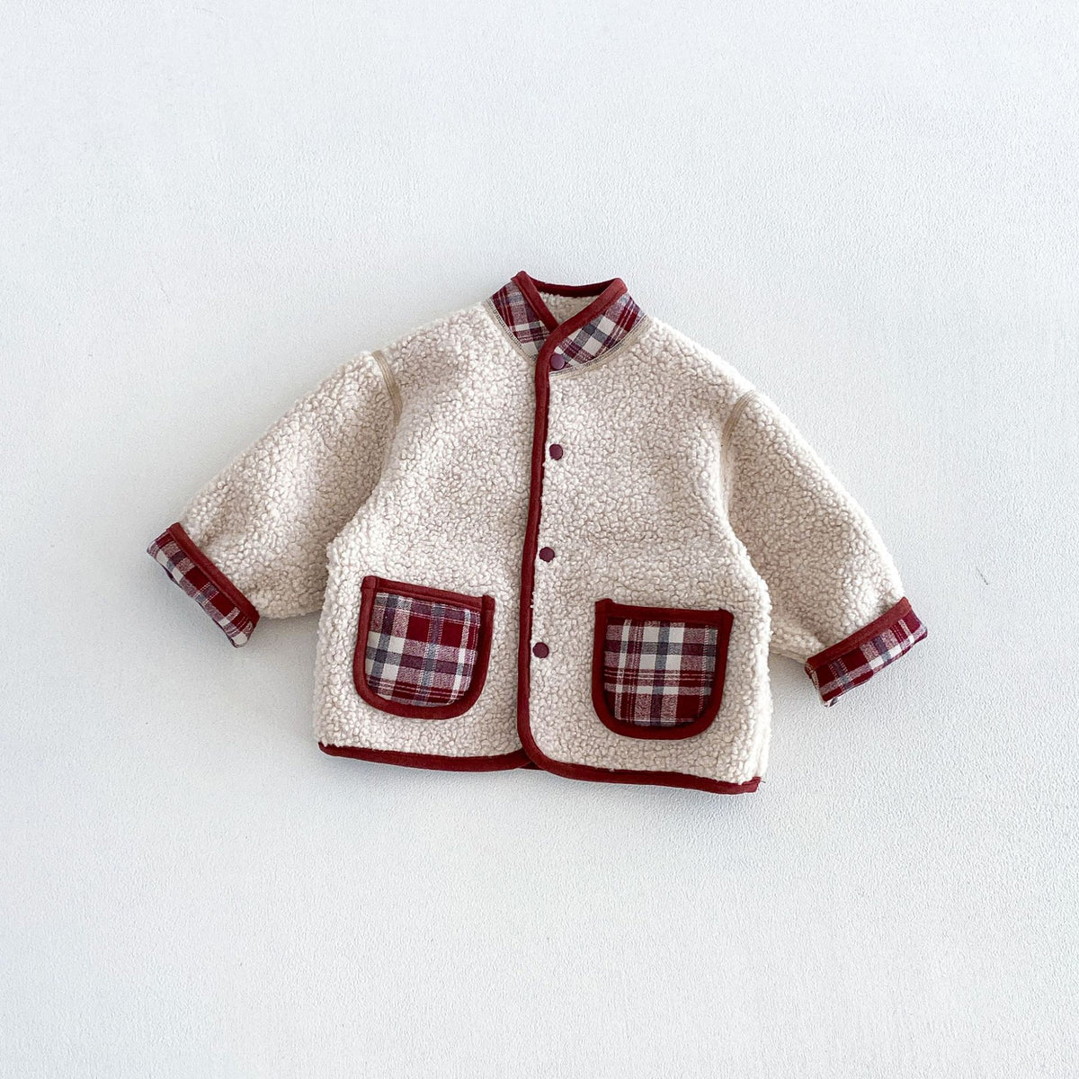 キッズ チェック リバーシブル ボアジャケット / ロールアップ 刺繍 ストレート ロングパンツ【mh0014765】