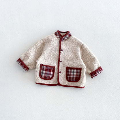 キッズ チェック リバーシブル ボアジャケット / ロールアップ 刺繍 ストレート ロングパンツ【mh0014765】