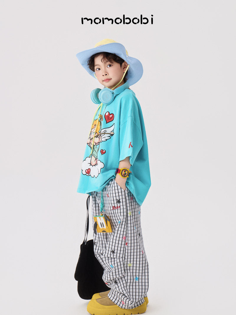Star Print Stretch Pants カラフルスター ロングルーズパンツ【mh0013004】