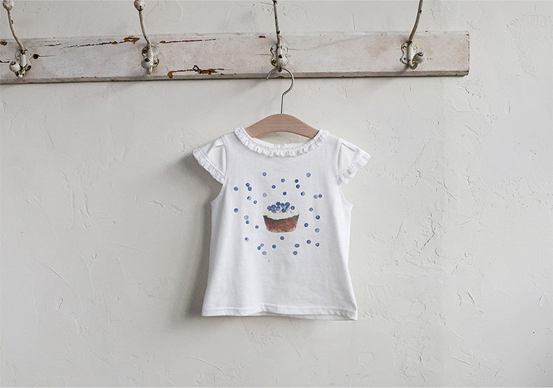 Flounce Sleeve Cupcake Tee フリルスリーブ カップケーキ Tシャツ【mh0012987】