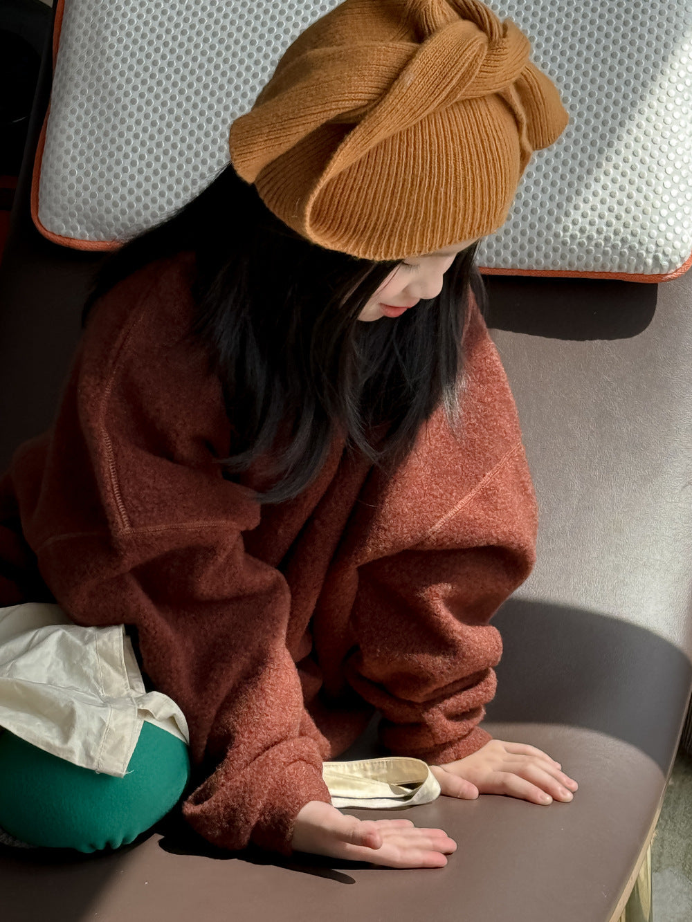 スウェットシャツ キッズ 裏起毛 厚手 クルーネック 無地 ルーズフィット トップス【mh0011683】