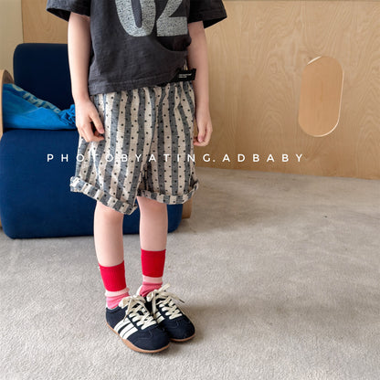Belted Striped Shorts ストライプ ハーフパンツ【mh0013226】