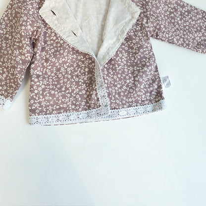 Floral Print Lace Trim Cardigan 花柄 レーストリム カーディガン【mh0012631】