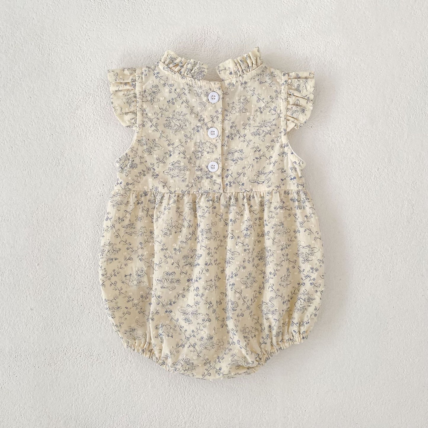Floral Ruffle Sleeveless Romper Dress フリル ノースリーブロンパース ミモレ丈ワンピース【mh0013157】