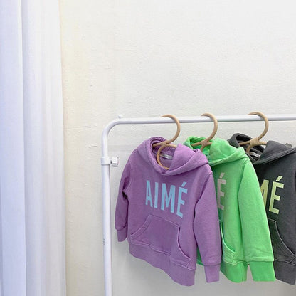 Letter Print Hooded Sweatshirt Set ロゴ パーカー セットアップ【mh0012612】