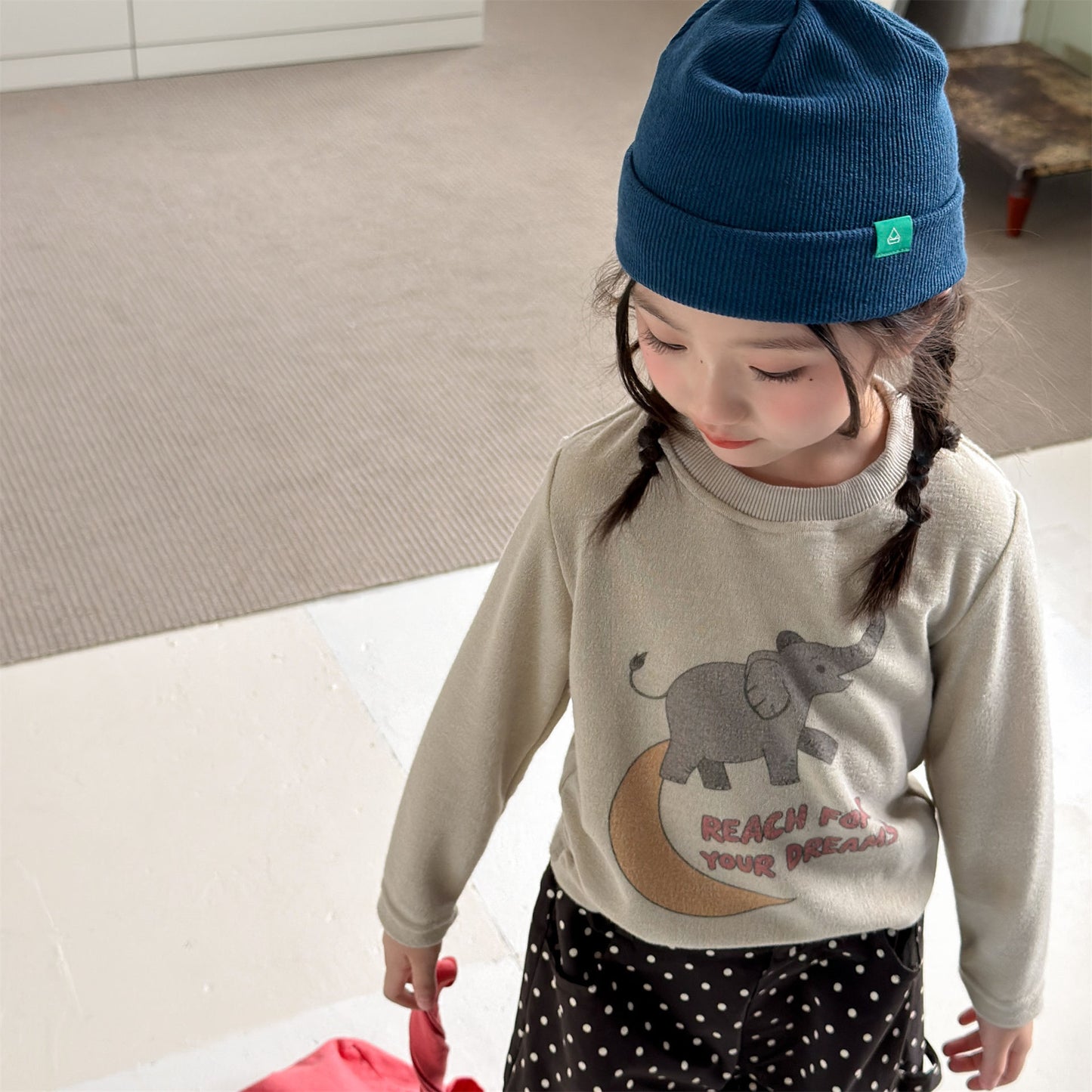Kids Elephant Print Long Sleeve T-shirt [mh0014054]