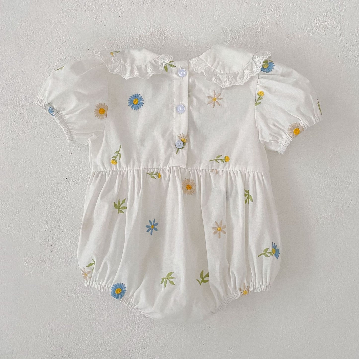 Floral Puff Sleeve Romper Dress パフスリーブ ロンパース ワンピース【mh0013167】