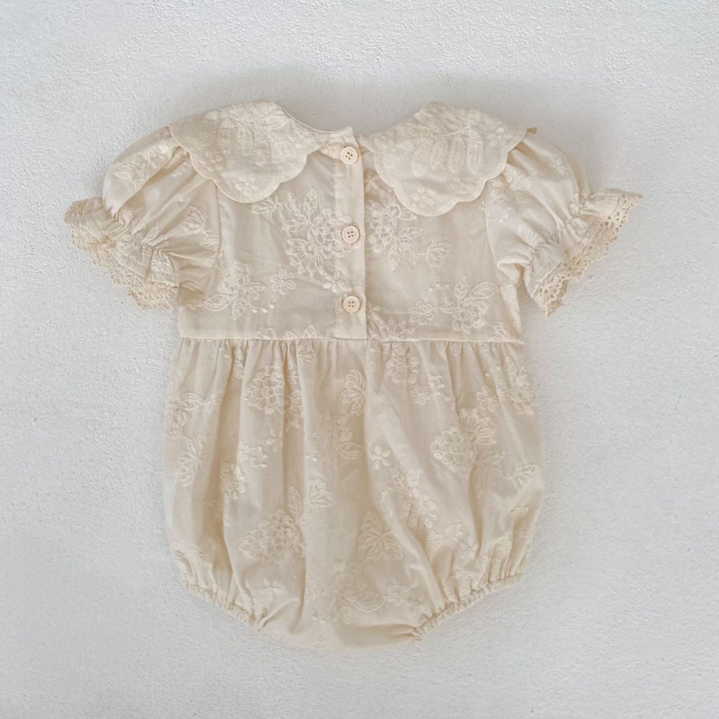 Embroidered Puff Sleeve Romper And Dress 刺繍 パフスリーブ ロンパース ワンピース【mh0013166】