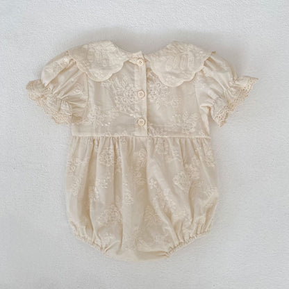 Embroidered Puff Sleeve Romper And Dress 刺繍 パフスリーブ ロンパース ワンピース【mh0013166】