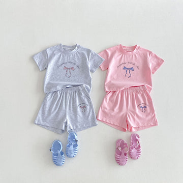 Floral Bow T-shirt & Shorts Set [mh0012716]
