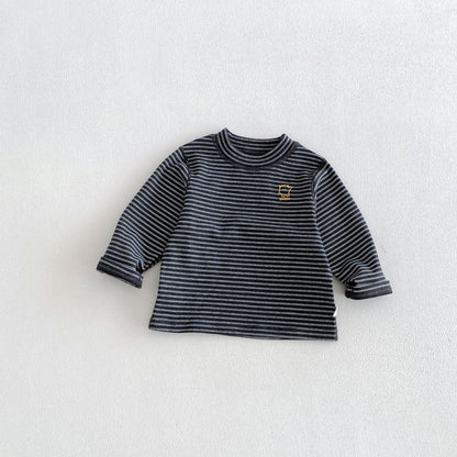 キッズ ボーダー ワンポイント刺繍 長袖Tシャツ / イージー ロングパンツ【mh0014771】