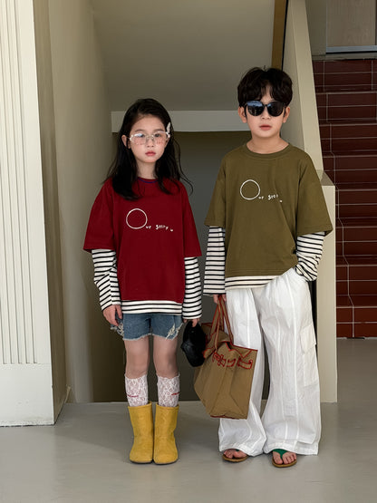 Layered Striped Long Sleeve T-shirt レイヤード ボーダー 長袖Tシャツ【mh0012517】