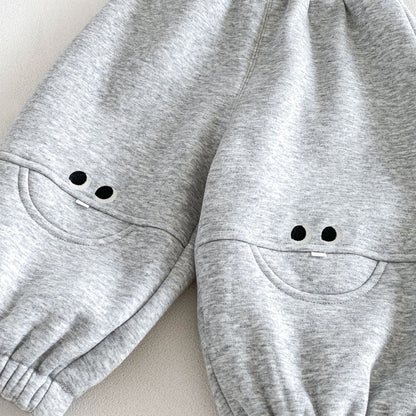 Kids' Smile Embroidered Brushed-Lining Joggers [mh0014776]